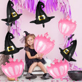 14Pc Halloween Foil Balloons – Witch Hat & Princess Crown Party Decorations