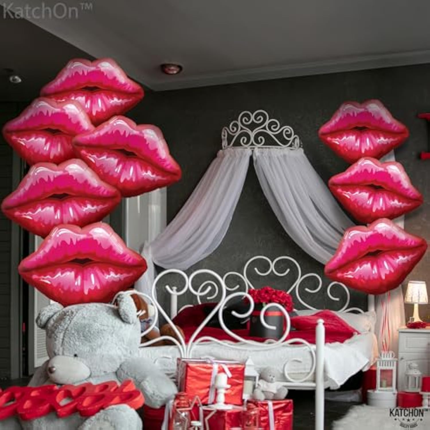 , Big Red Lip Balloons Decorations - 30 Inch, Pack Of 8 | Kiss Balloon