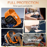 Bumper Case For Apple Watch Ultra With Built-In Screen Protector, [2 Pack] Hard Pc Case Compatible With 49Mm Apple Watch, Shockproof Protective Cover For Iwatch Ultra, Orange
