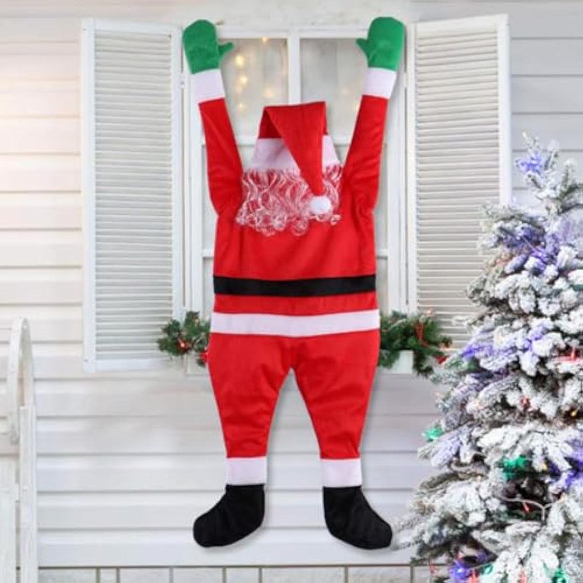 3.9 Ft Hanging Santa Claus Outdoor Christmas Decorations Outside Large Christmas Decor From Roof Gutter Window