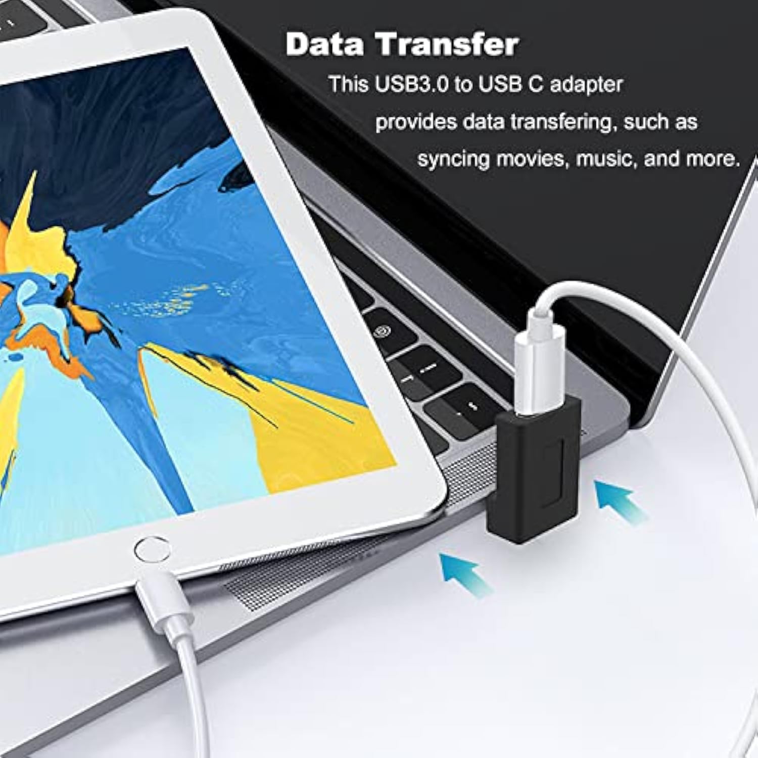 2 Pack Right Angle Usb A To Usb C Adapter, 90 Degree Up And Down Angle Usb 3.0