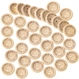 100Pcs Cute Wooden Craft Buttons 2 Holes 'Handmade With Love' Tags Lab