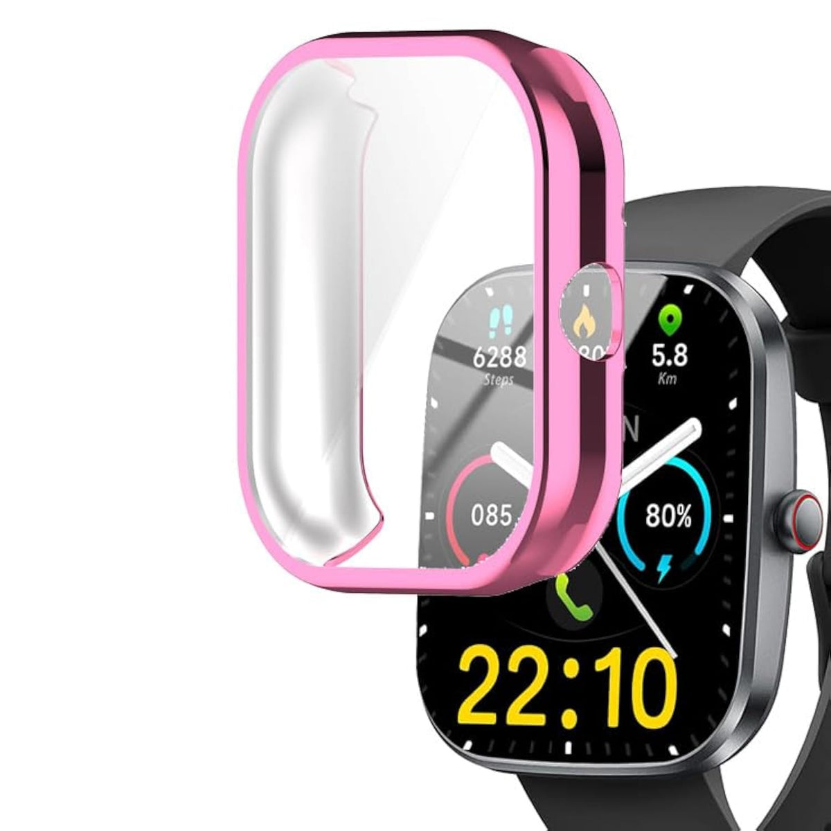 Watch Cases Compatible With Soudorv Kuizil T70 1.91” Smart Watch, Tpu Case With Screen Protector, Protecting Watch Body & Screen (Pink)