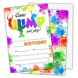 Trampoline Jump Birthday Invitations, Tie Dye Bounce House Theme Birthday Party Invitations For Boys Girls Kids, Birthday Party Invites, Decorations, Favors, 20 Invitations With Envelopes (Ha10)