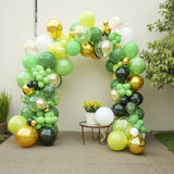 Sage Green Balloon Garland Kit, 150Pcs Arch Kit Different Sizes Latex Balloons Gold Olive Green Confetti Metallic Balloons For Jungle Family Reunion Woodland Theme Party St. Patrick'S Day D
