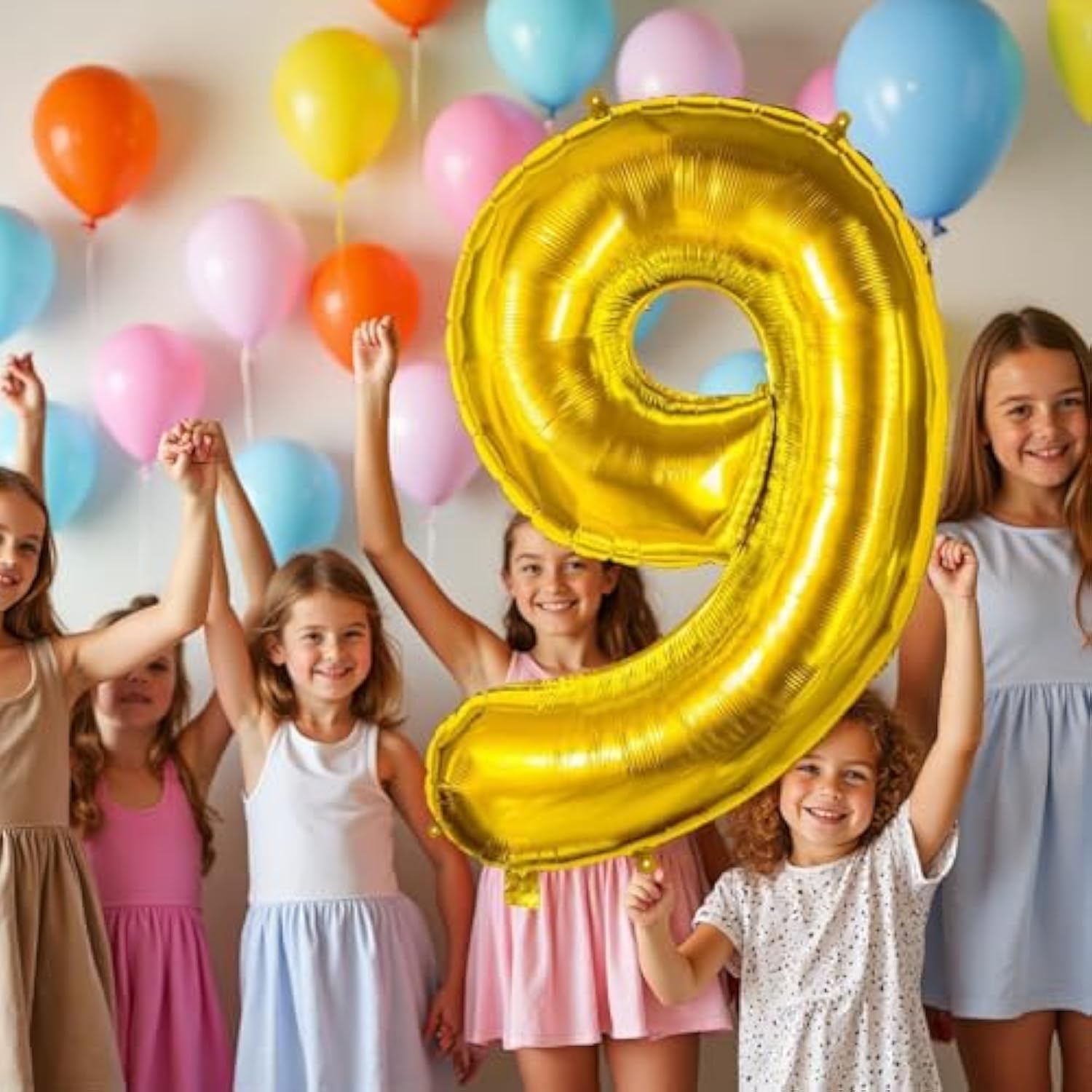 40 Inch Number Balloon 0-9 Gold Large Number 9 Balloons,Digital Balloons For Birthday Party Celebration Decorations Supplies, Helium Foil Number Balloons For Wedding Anniversary