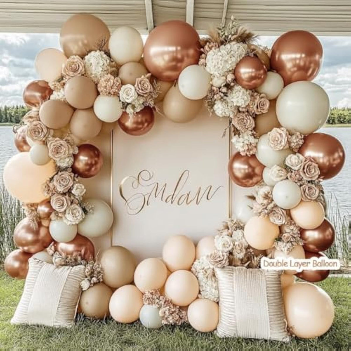 Blush Beige Balloon Arch Kit Double Stuffed White Sand Nude Balloons for Baby Shower Party
