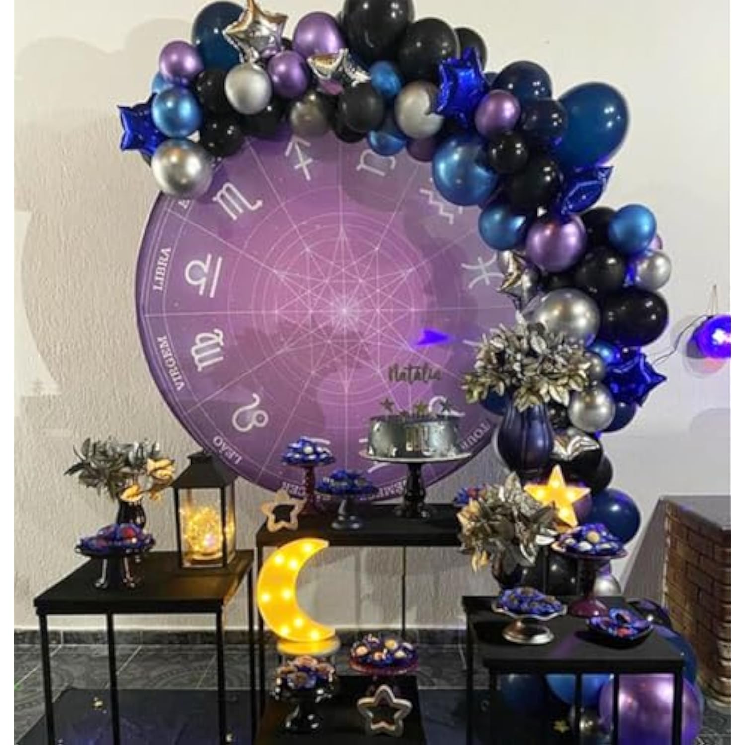 50PCS Purple and Blue Balloons Set, Space Theme Balloons for Birthday & Baby Shower