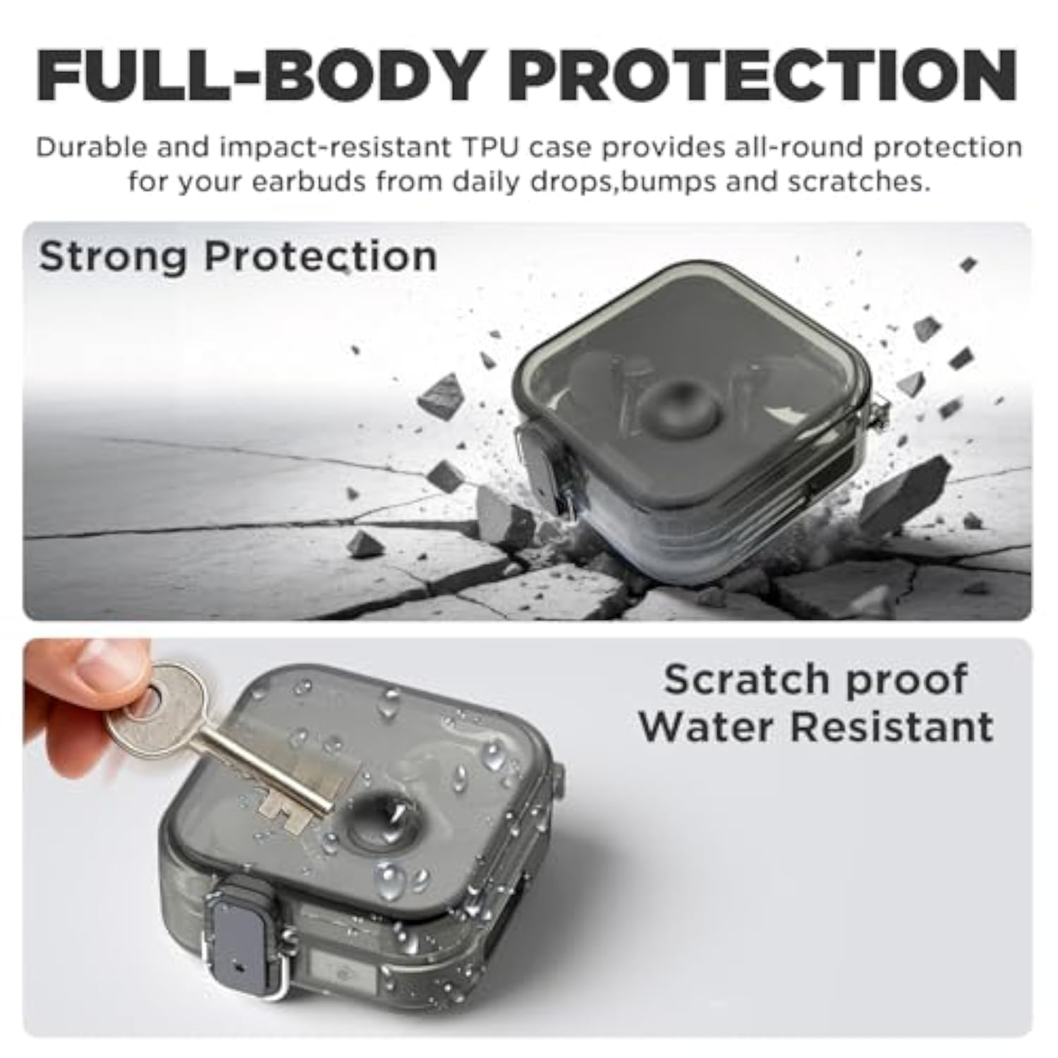 Nothing Ear 3 Wireless Earbuds Double Security Lock Protective Case Cover with Key Ring and Cleaning Kit, Anti-Scratch Shockproof Clear TPU Compatible with Nothing Ear 3 Earbuds