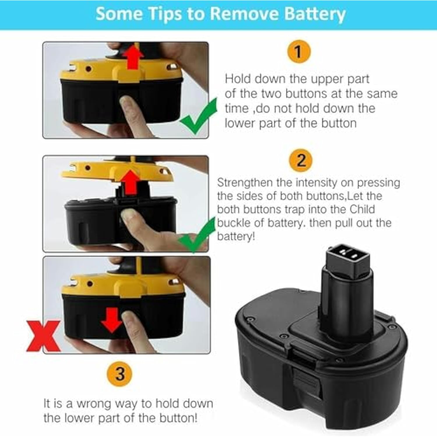 Replacement Battery For Dewalt Dc385 Dc390 Dc759 Dw936 Dw938 Dw056 Dc970 Dc988 Dc618 Dc825B Dc925 Dw059 Dw908 Dw919 Dw988 Dw989 Dw995 Dw997 Dw960