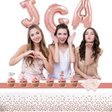 Rose Gold Party Table Covers Tablecloth For Bride/New Years Eve/Ceremony/Birthdays/Bachelorette Party Decorations Rectangle Tablecover 54'' X 108'' - 2 Packs