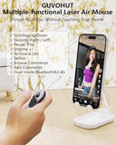 Air Mouse For Pc/Ios/Android With Touchpad Bluetooth 2.4G Remote Control For Powerpoint/Keynote/Tiktok/Camera/Kindle App Rechargeable Wireless Presentation For Ppt Pointer (Silver)
