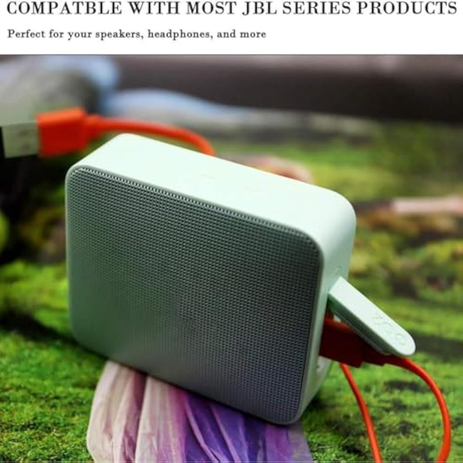 Micro Usb Fast Power Charging Charger Cable Cord For Jbl Charge 3, Charge 2, Flip 4, Pulse 2, Flip 2, Flip 3, Pulse Wireless Bluetooth Speaker Earphone Headphone - 0.65Ft & Orange