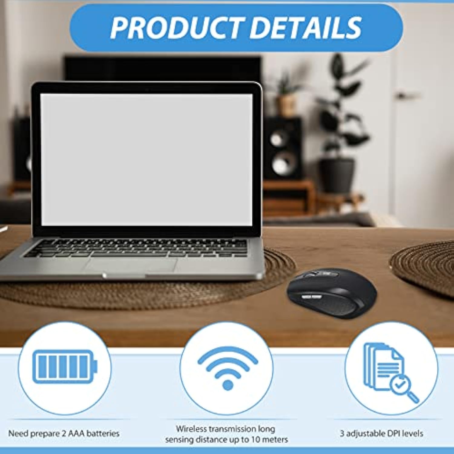 12 Pack Wireless Mouse For Laptop 1200Dpi Wireless Computer Mouse With 6 Butto