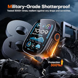 2 Pack Hard Case Designed For Apple Watch Ultra 2 (2024) / Ultra 1 49Mm, With 9H [Hd Clear] Tempered Glass Screen Protector, [Full Protection] Slim Cover For Iwatch 49Mm - Black
