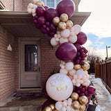 130PCS Burgundy Balloon Set – 18", 12", 10", 5" Wine Red Balloons for Weddings & Parties