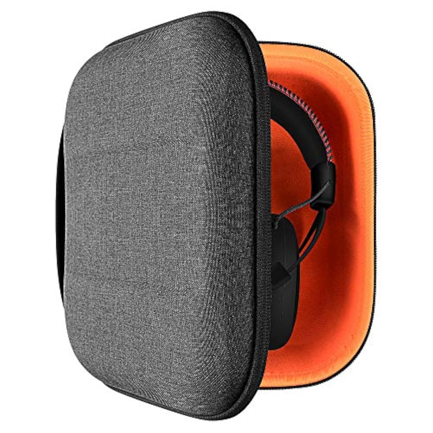 Geekria Shield Headphones Case Compatible with Hyperx CloudXStingerCore, CloudIII, CloudII, CloudStingerCore Case, Replacement Hard Shell Travel Carrying Bag with Cable Storage (Dark Grey)