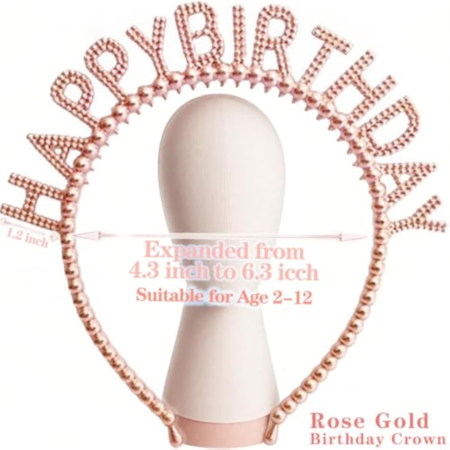 Birthday Decorations For Women Girls Tinsel Curtains 3D Butterfly Stickers Foil Balloons Happy Birthday Banners Rose Gold Crown