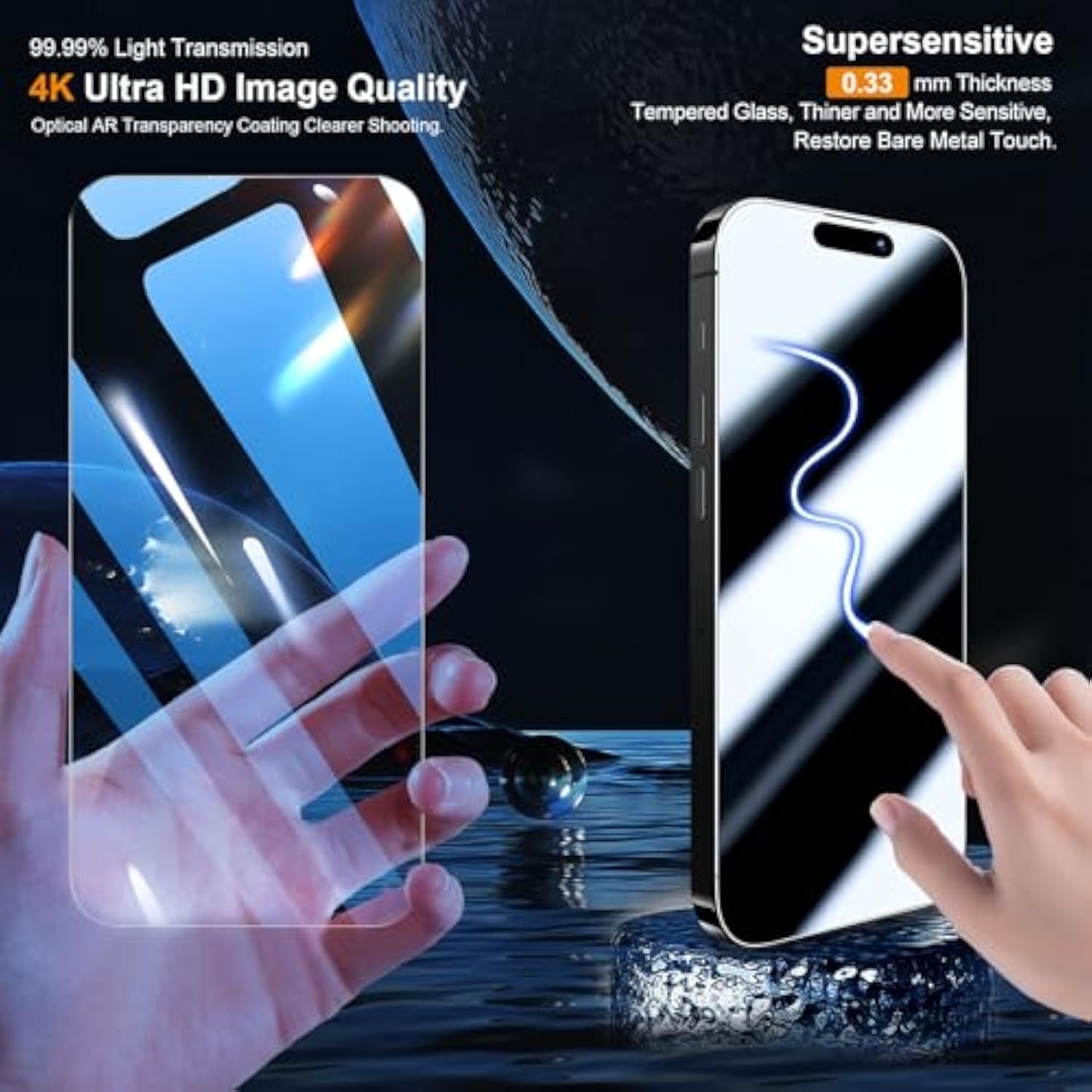 Iphone 15 6.1 Inch Screen Protector 3 Pack With Camera Lens 9H Hardness