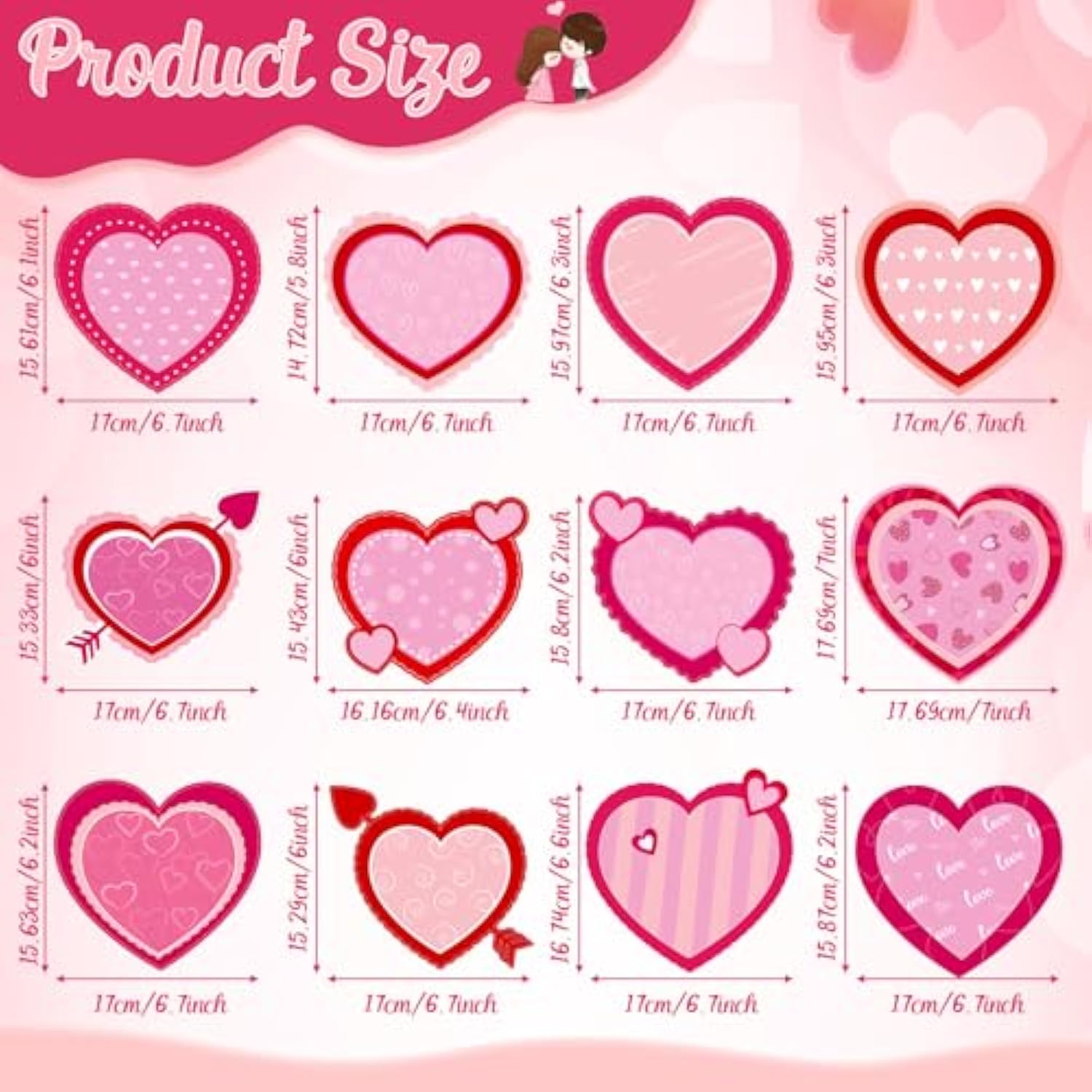 54 Pcs Valentine‘S Day Hanging Decorations Pink Red Hearts Hanging Swirls Valentines Love Cutouts Ceiling Streamers Decor Party Favors For Anniversary Wedding Engagement Birthday