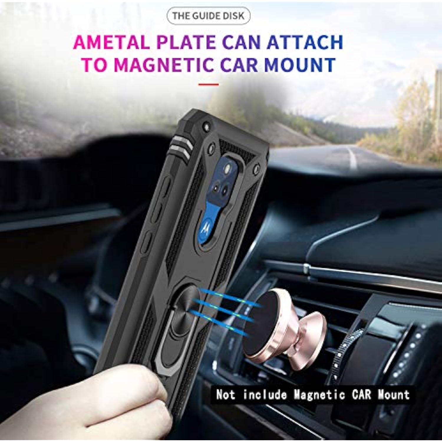 For Moto G Play 2021 Case, Moto G Play Case With [2 Pack] Tempered Glass Screen Protector, [Military-Grade] Protective Phone Cover With Kickstand For Motorola G Play, Black
