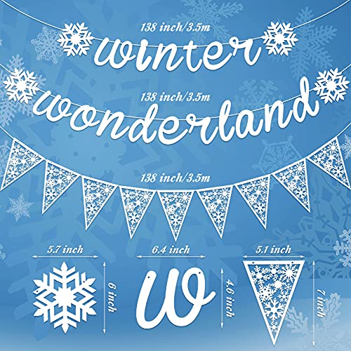 3 Pack Winter Wonderland Snowflake Banner Garland,White