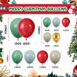 Christmas Balloon Arch Kit Retro Green Dusty Blue Red Gold Party Decor
