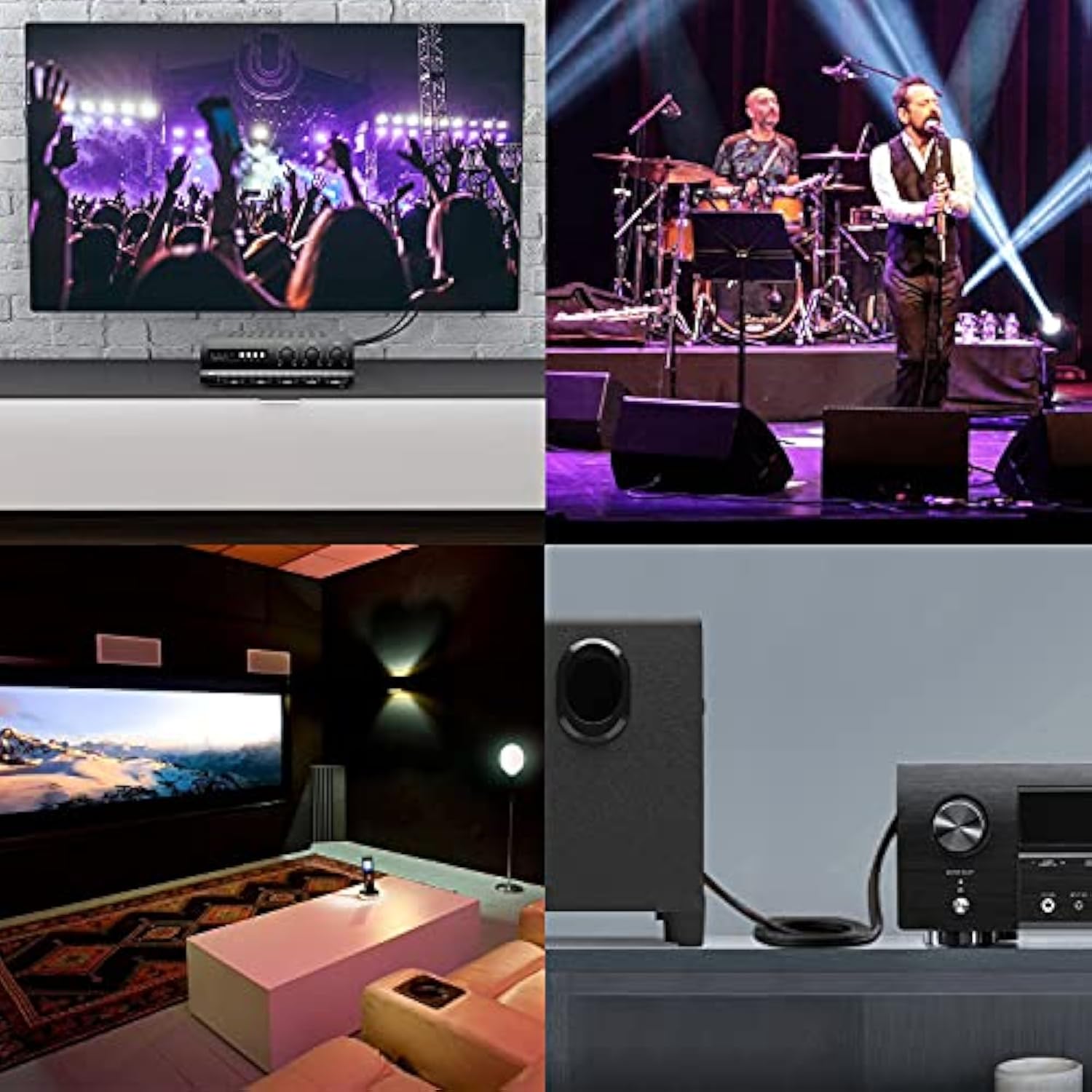 1/4 To Rca Cable, Gold Plated Copper Shell Heavy Duty 2X6.35Mm Ts To Dual Rca Stereo Audio Interconnect Cord For Av Receivers, Speakers, Home Audio Systems, Amplifiers, 3 Feet