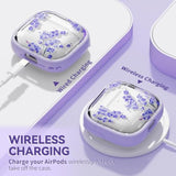 AirPods 4 Case Cover 2024 with Lock-Purple Bell Flower Design