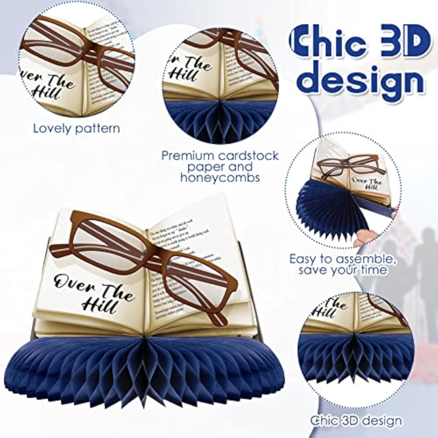 9 Pcs Over The Hill Party Supplies Old Age Honeycomb Table Centerpiece