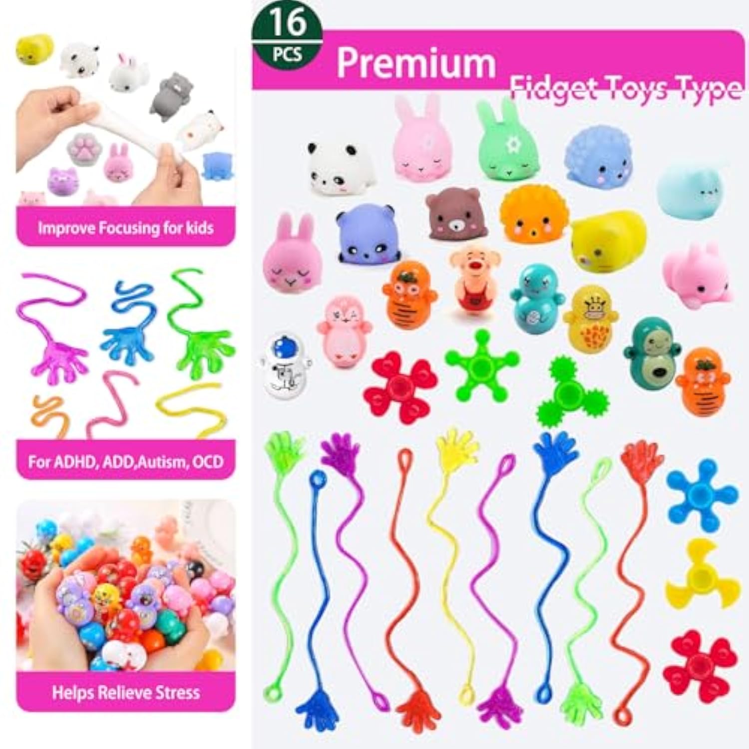 136 Pcs Pop Kids Party Favors Toys Bulk,5-In-1 Classroom Prize Box For 4-10 Ages Boys Girls,Carnival Treasure Box Stuffers Fidget Pop Its,Arts & Educational Toys Goody Bag Fillers,Pinata Stuffers