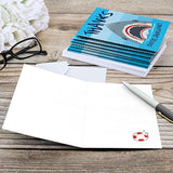 Big Dot of Happiness Shark Zone - Jawsome Shark Party or Birthday Party Thank You Cards (8 count)