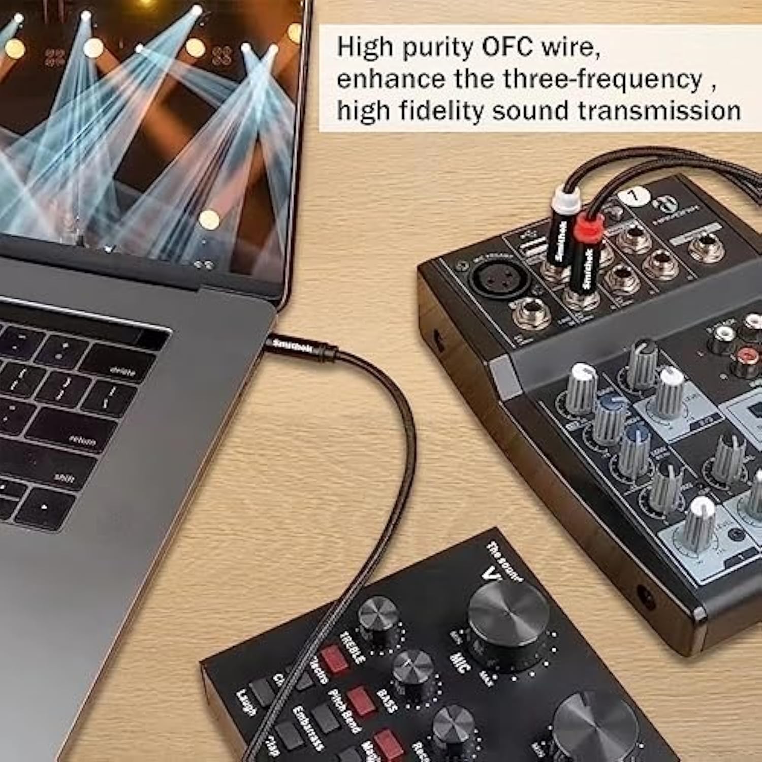 2Pack 3.3Ft 3.5Mm Trs To Dual 6.35Mm Stereo Cable 1/8 Trs To Dual 6.35Mm 1/4 Ts Mono Y Splitter Audio Cord Adapter For Smartphone, Mixer,Pc, Cd Player, Speakers And Home Stereo System