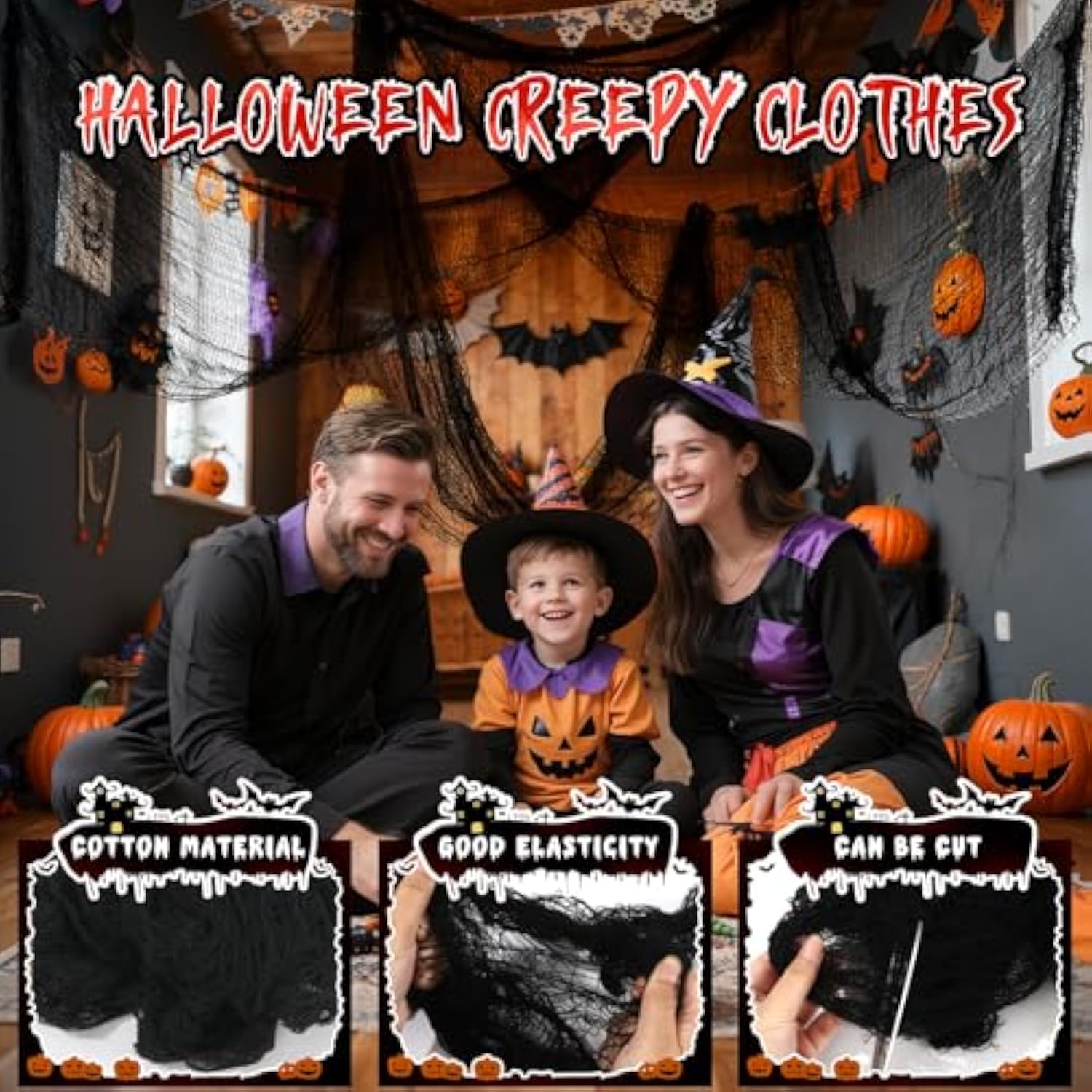 Halloween Balloon Arch Kit – Red Black White with Bloody Hand & Horror Decor