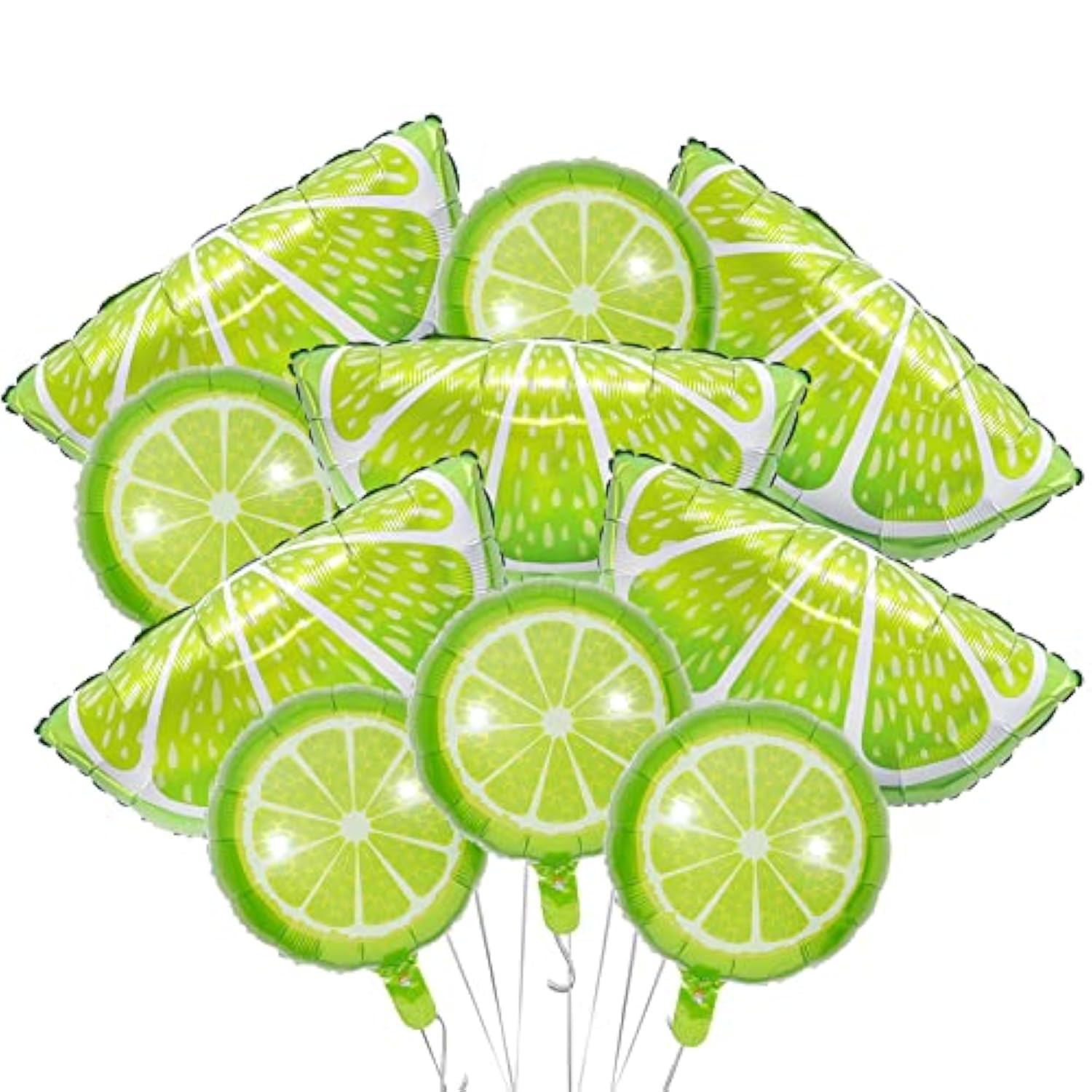 10Pcs Fruit Lime Balloons Large Fruit Green Lemon Foil Round Lemon Mylar Balloons For Summer Thanksgiving Harvest Fall Autumn Fruit Theme Party Decorations Supplies