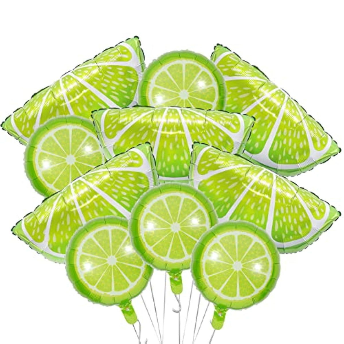 10Pcs Fruit Lime Balloons Large Fruit Green Lemon Foil Round Lemon Mylar Balloons For Summer Thanksgiving Harvest Fall Autumn Fruit Theme Party Decorations Supplies