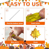 Thanksgiving Balloons 42Pcs Pumpkin Turkey Gold Maple Leaf Acorn Balloons for Fall Party Decor