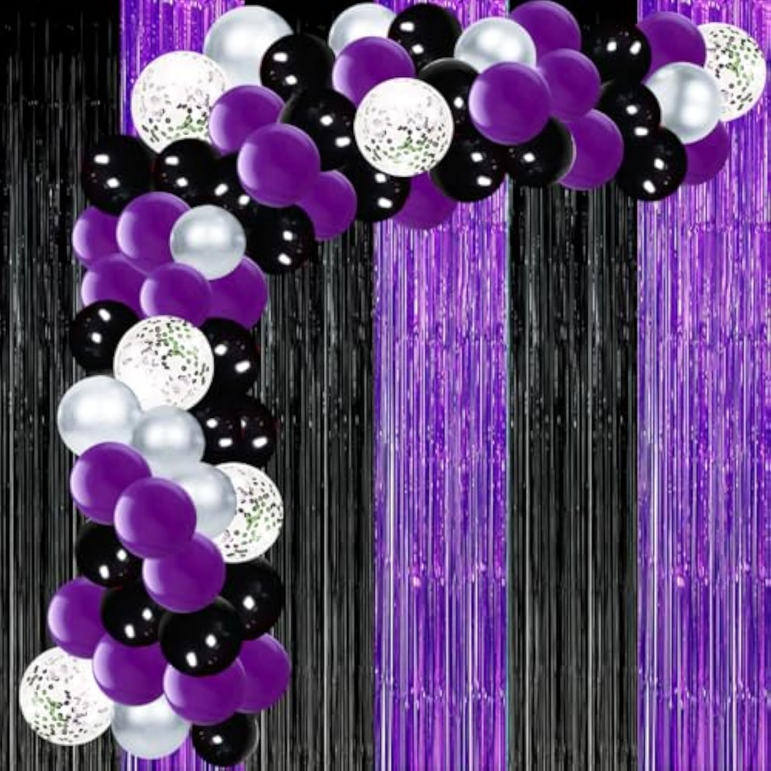 Wednesday Balloon Garland Kit, Purple Black Silver Arch Kit For Gradua