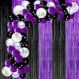 Wednesday Balloon Garland Kit, Purple Black Silver Arch Kit For Gradua