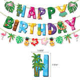 Hawaiian Birthday Banner,3 Packs Luau Party Decorations,Tropical Party Decorations