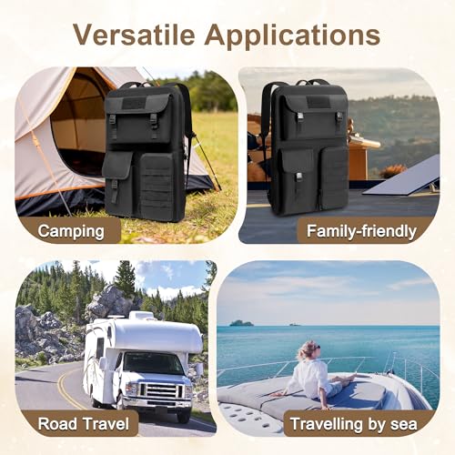 Carrying Case Compatible With Starlink Gen 3, Soft Travel Backpack Bag With Multi-Pocket For Starlink Satellite Dishes And All Accessories, Ideal For Outdoor, Rv Trip, Camping, Black