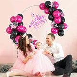 Black & Hot Pink Balloon Arch Kit: 50-Piece Party Decoration