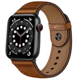 Genuine Leather Apple Watch Band 42-49mm Retro Brown Black for All Series