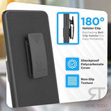 Designed For Motorola Edge (2022) Case With Belt Clip Holster - Kickstand Cover Phone Case - Black