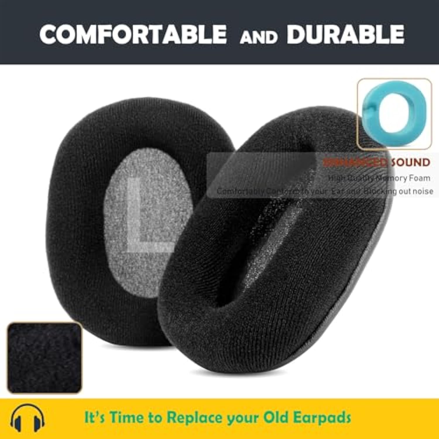 Replacement Earpads Cushion Compatible With Sony Wh-L600 Headphone Ear Pads With Soft Fabric&High Density Foam
