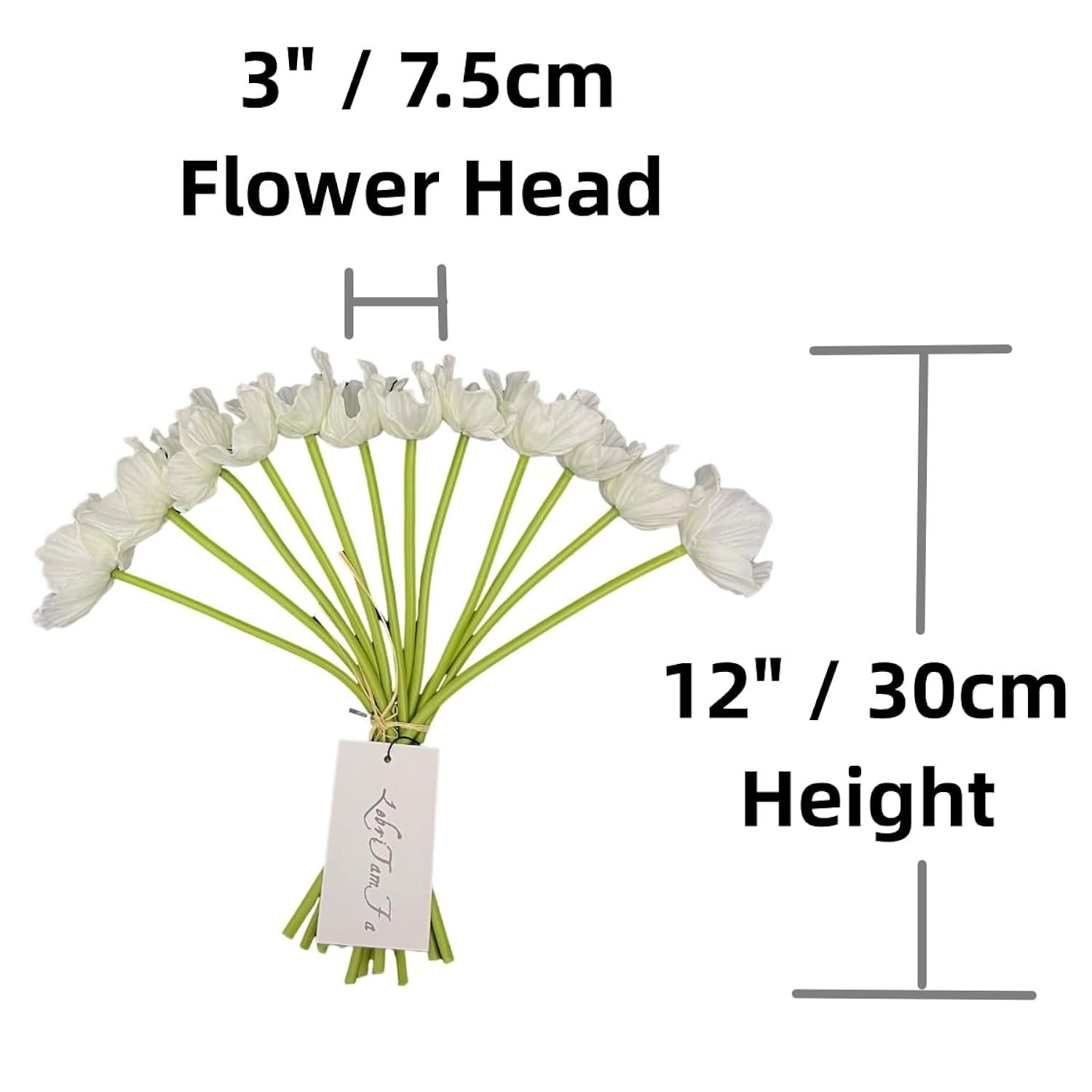 14Pcs Real Touch Anemone Poppy Bouquet For Artificial Flower Decor Kitchen Table Centerpiece Vase Home Greenery Wedding Holding Flowers Backdrop Arch Wall (White)