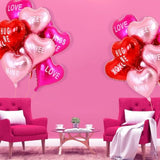 12Pcs Mylar Heart Balloons Valentines Heart Balloons Foil Sweetheart Balloons Xo Balloons Galentines Balloon For Galentines Decoration Wedding Galentines Party Decor Valentines Party Decor