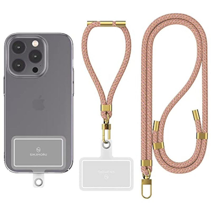 Sinjimoru Cell Phone Lanyard for Phone Case (2Packs), with Adjustable Phone Strap for Wrist Compatible with Key Holder & ID Card Holder. Sinji Strap Rainbow