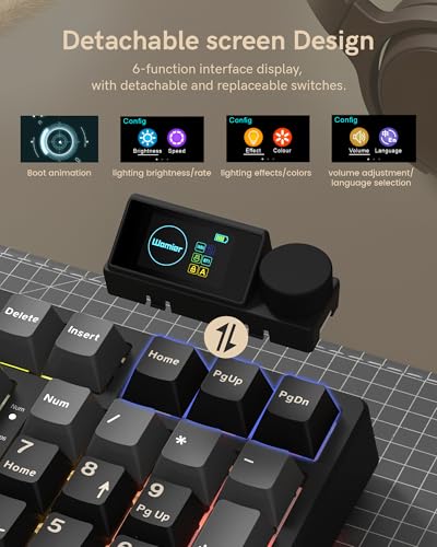 M98 Wireless Mechanical Keyboard w/Screen & Knob, 96% Gaming Keyboard BT/2.4G/USB-C, Hot Swappable Custom Gaming Creamy Keyboard,with 8000mAh Battery