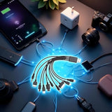 1 Piece 10 In 1 Usb Multi Charger Cables Universal Charger, For Mobile Phones Cord 20Cm/7.87In,Universal Chargers For All Devices10 In 1 Usb Cable For Smartphone Charger7.87In